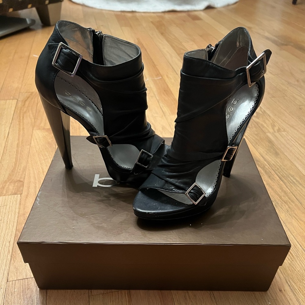 Bebe Retro Leather Ankle Boots